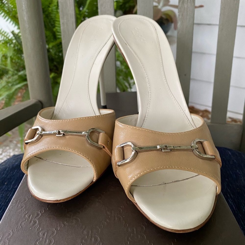 Gucci High Heel Horse-Bit Slide EUC Size 10 / 40